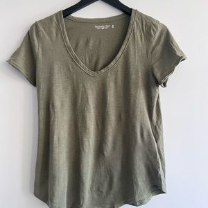Olive Green Abercrombie V Neck Tshirt